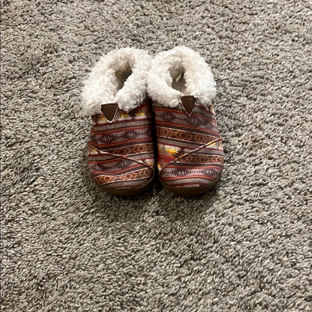 Toms Brown and Cream Baby Booties
